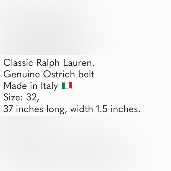 Ralph Lauren Genuine Ostrich Belt - Picture 12 of 13
